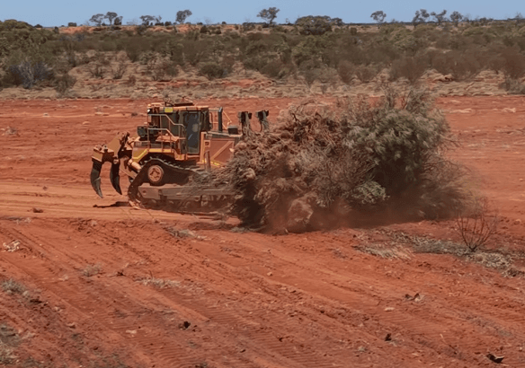 CAT D8T Dozer with Stick Rake